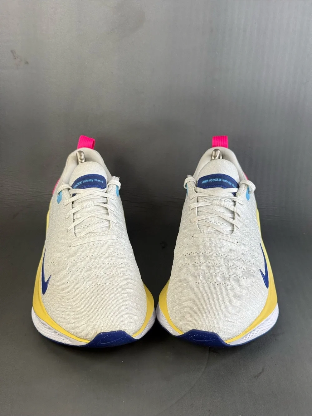Nike ReactX Infinity Run 4 Photon Dust Saturn Gold Deep Royal mens size 10.5